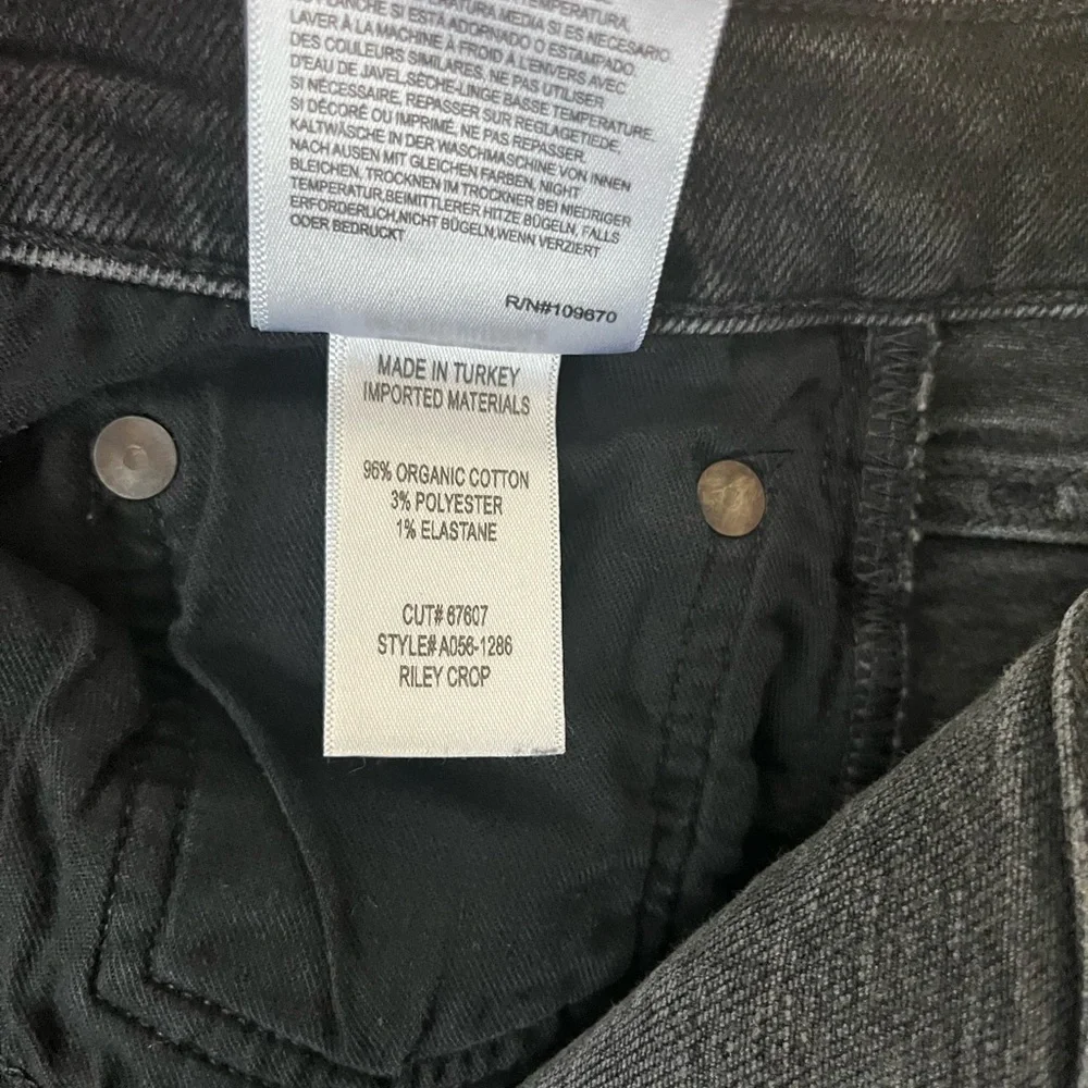 AGOLDE Riley Size 29 Washed Black High Rise Straight Crop Jeans - Picture 8 of 8